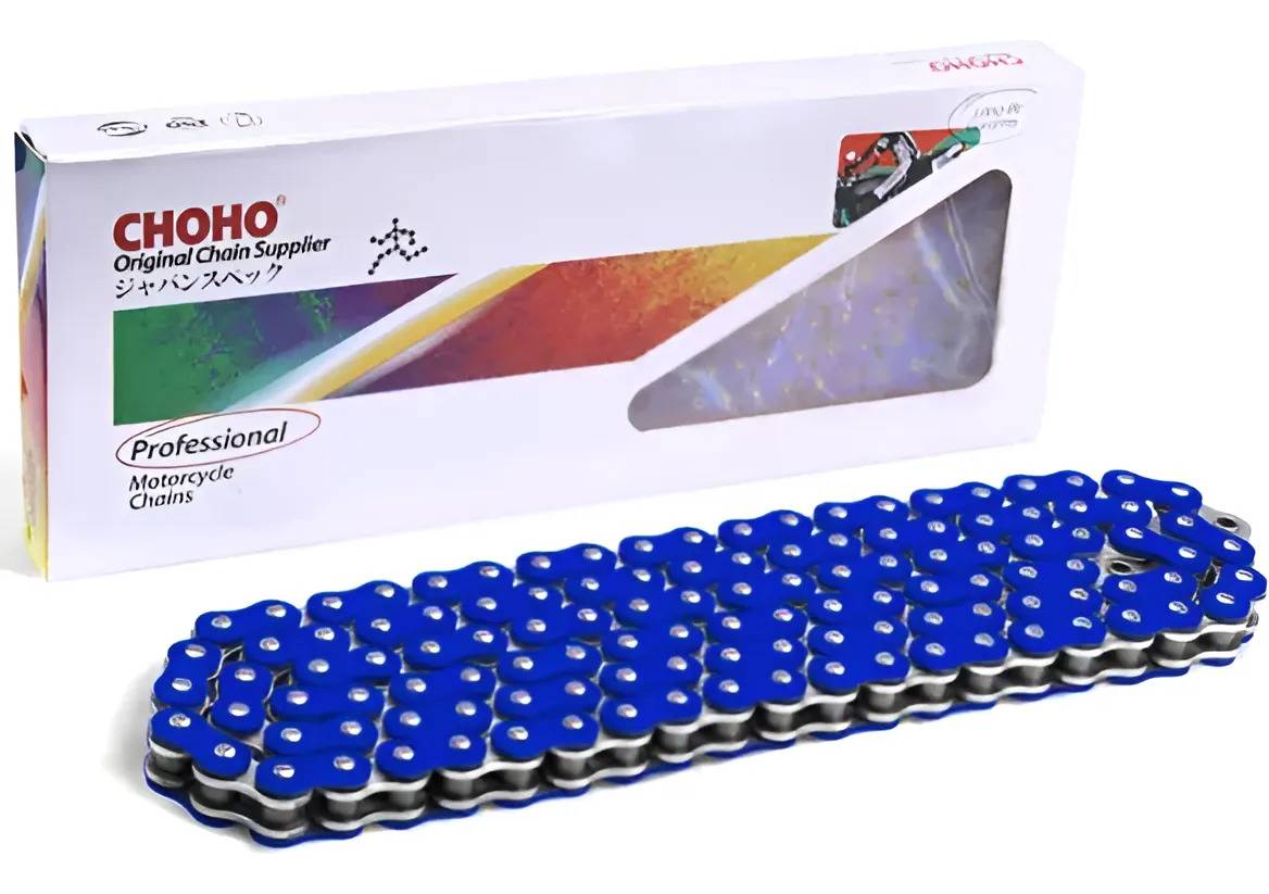 Cadena Moto 520 Oring 120l Reforzada Repuesto Choho Azul