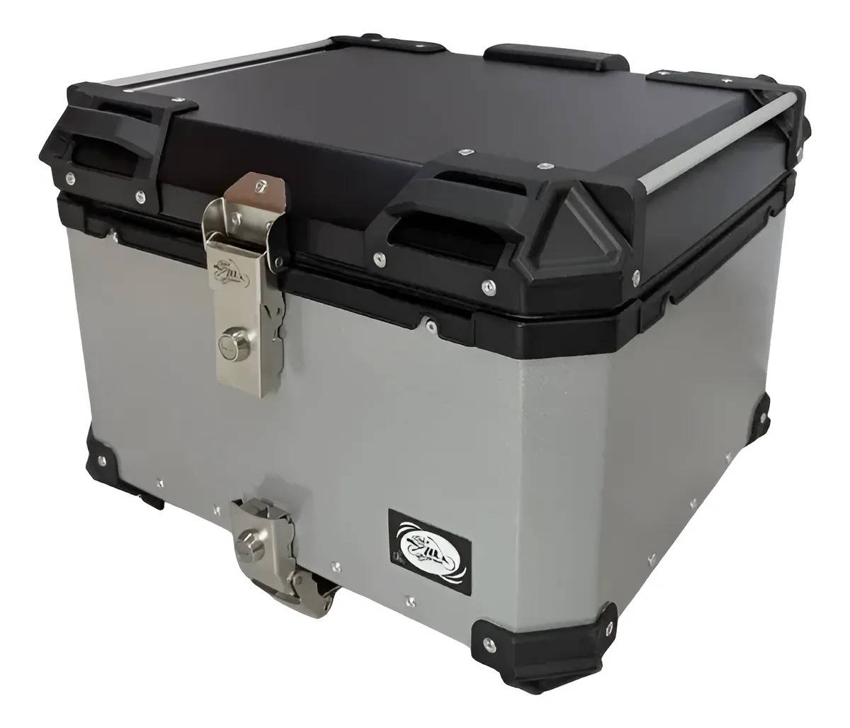 Baul Maletero Sm 45 Litros Espaldar Base Aluminio Tipo Dr1 Plateado