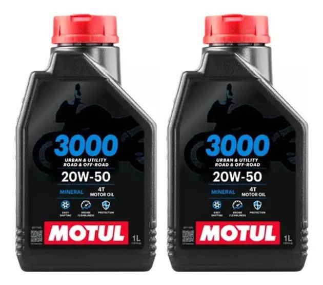 Aceite Motul 3000 20w50 Mineral Motos 4 T - 2 Piezas