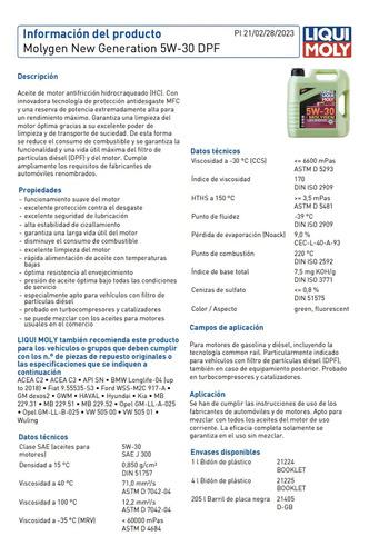 Aceite 5w30 Hc New Gen Liqui Moly 1 L 2