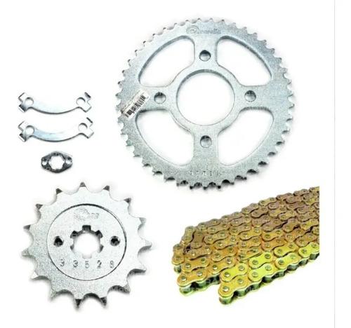 Kit De Arrastre Bajaj Platino 100 Reforzado Cassarella Dorado 2