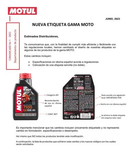 Aceite Lubricante Moto 4t 7100 10w30 100% Sintetico Motul 1l 5