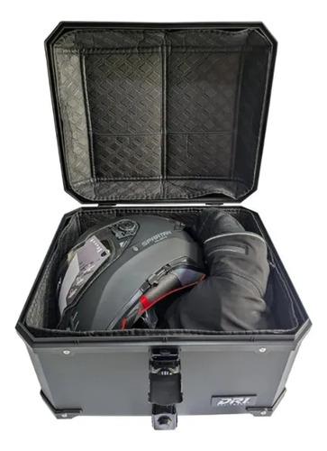 Baul Maletero Dr1 57 Litros Thunder Con Espaldar Doble Chapa Negro 4
