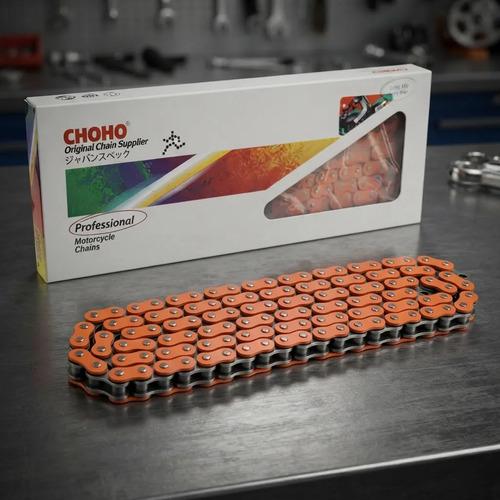 Cadena Moto 520 Oring 120l Reforzada Repuesto Choho Naranja 4