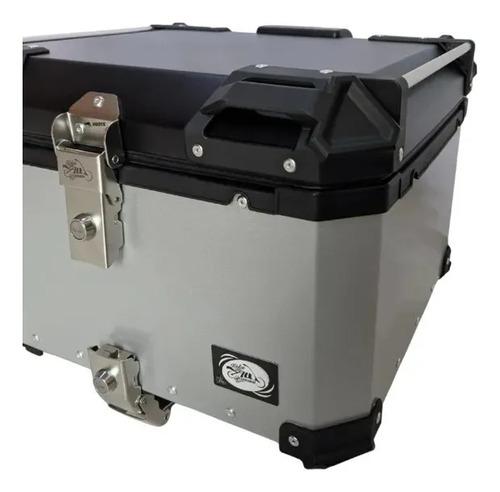 Baul Maletero Sm 45 Litros Espaldar Base Aluminio Tipo Dr1 Plateado