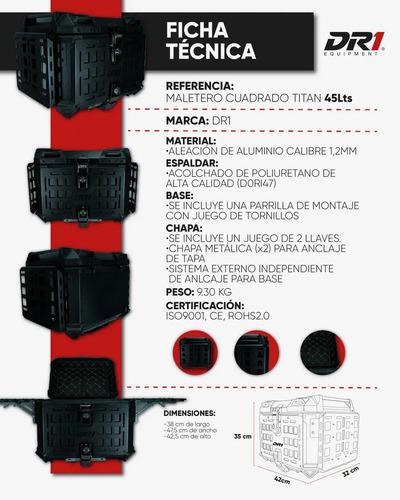 Maletero Dr1 Alupro Titan Aluminio Negro 45 Lt 2