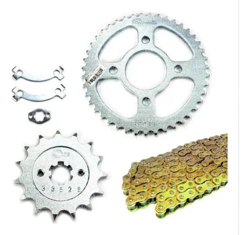 Kit Arrastre Para Kawasaki Z250 Sl 250 O'ring Cassarella Dorado 2
