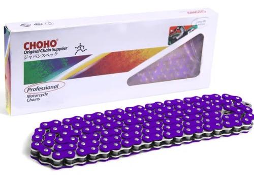 Cadena Moto 520 Oring 120l Reforzada Repuesto Choho Violeta