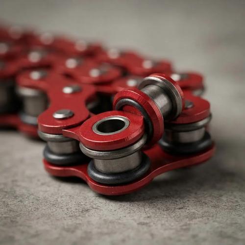 Cadena Moto 520 Oring 120l Reforzada Repuesto Choho Rojo 4