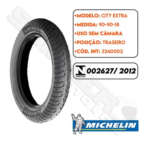 Llanta Michelin City Extra 90/90-18 Para Moto Urbano Trasera Sin Cámara 2