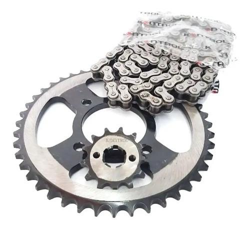 Kit De Arrastre Para Akt Flex 125 Reforzado Original Kn Plateado 2