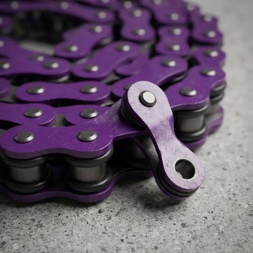 Cadena Moto 520 Oring 120l Reforzada Repuesto Choho Violeta 4
