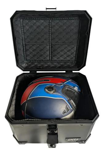 Baul Maletero Dr1 45 Litros Thunder Con Espaldar Doble Chapa Negro 12