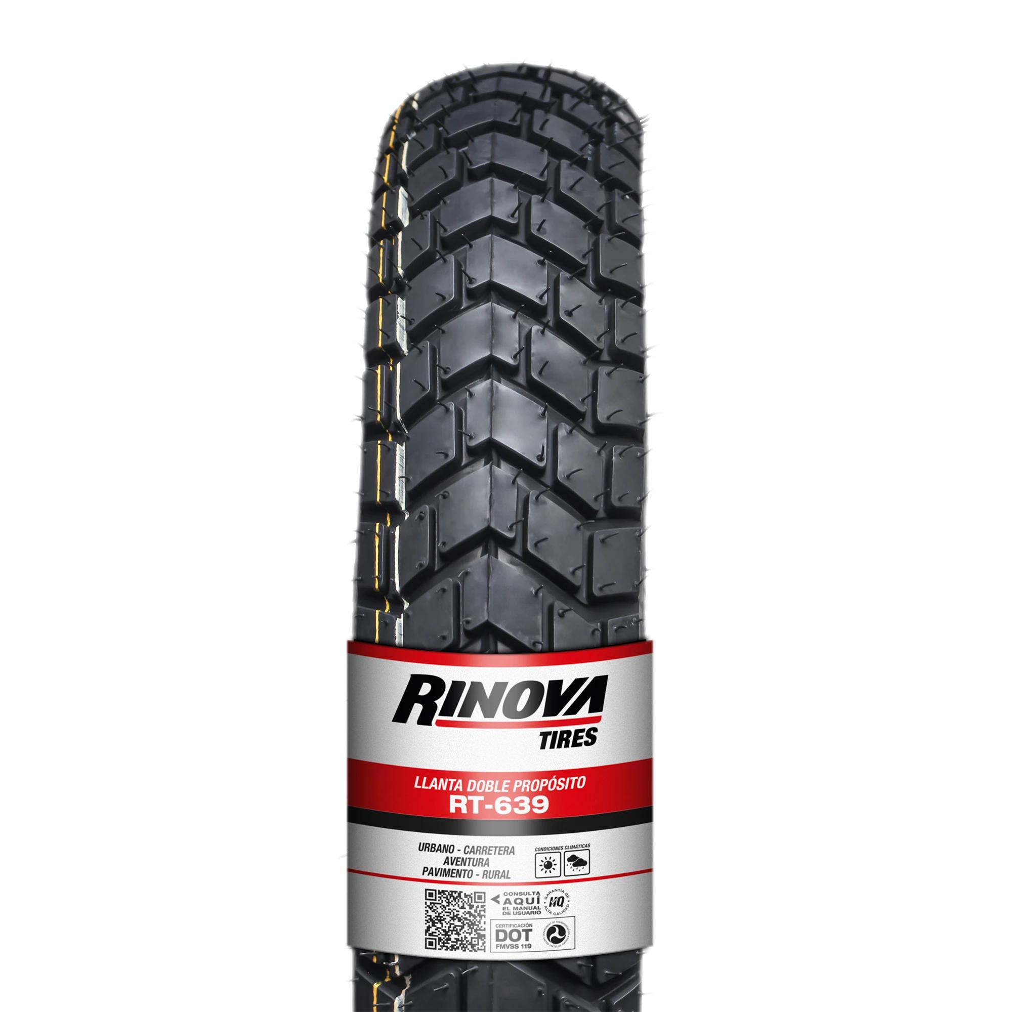 Llanta Moto Doble Propósito 120/80-18 Rinova RT-639 72L Sellomatic