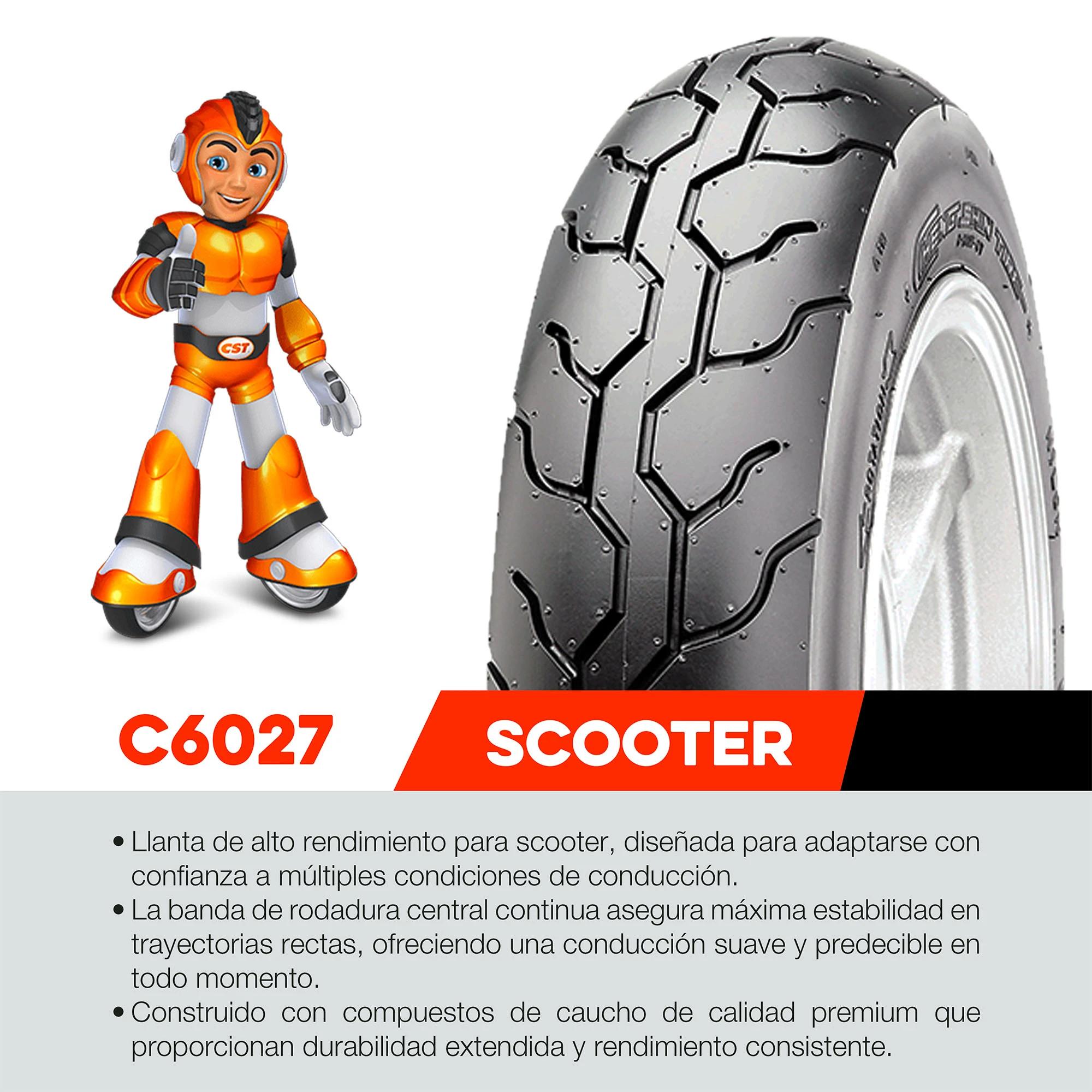 Llanta Moto Scooter 90/100-10 CST C6027 53J Sellomatic 3