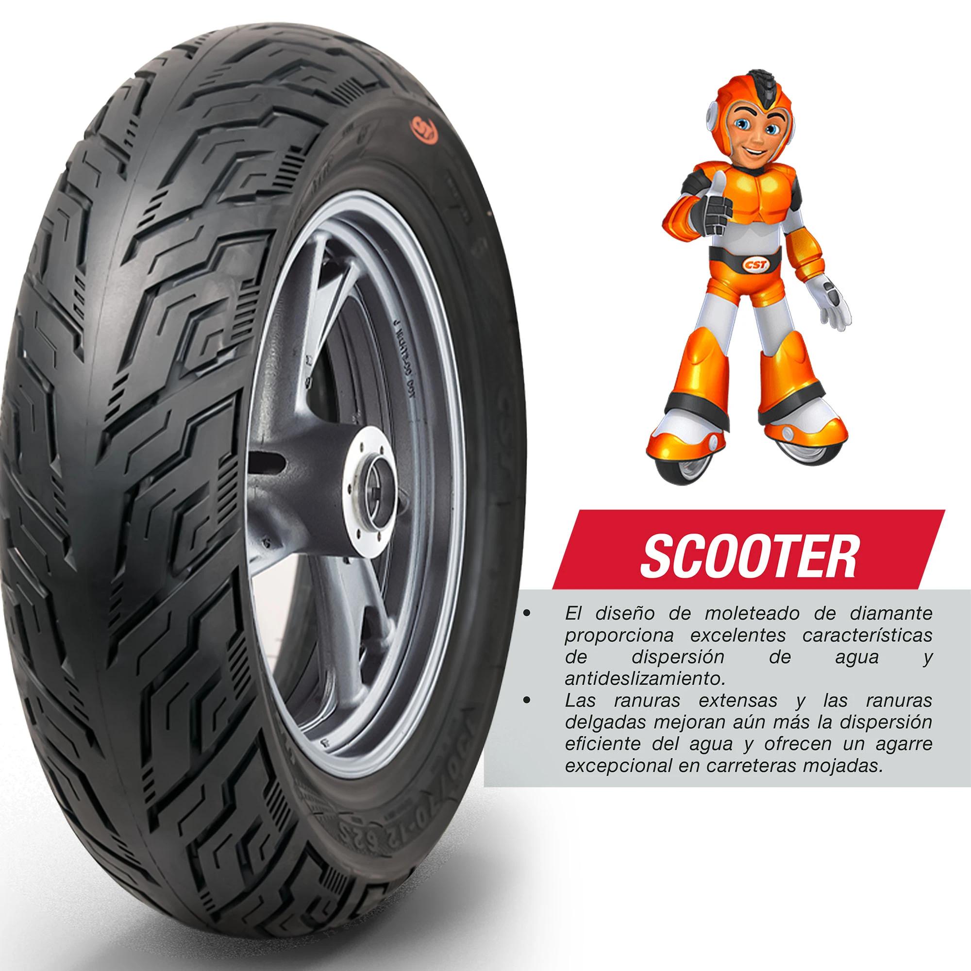 Llanta Moto Scooter 3.50-10 CST CM547 58P Sellomatic 3