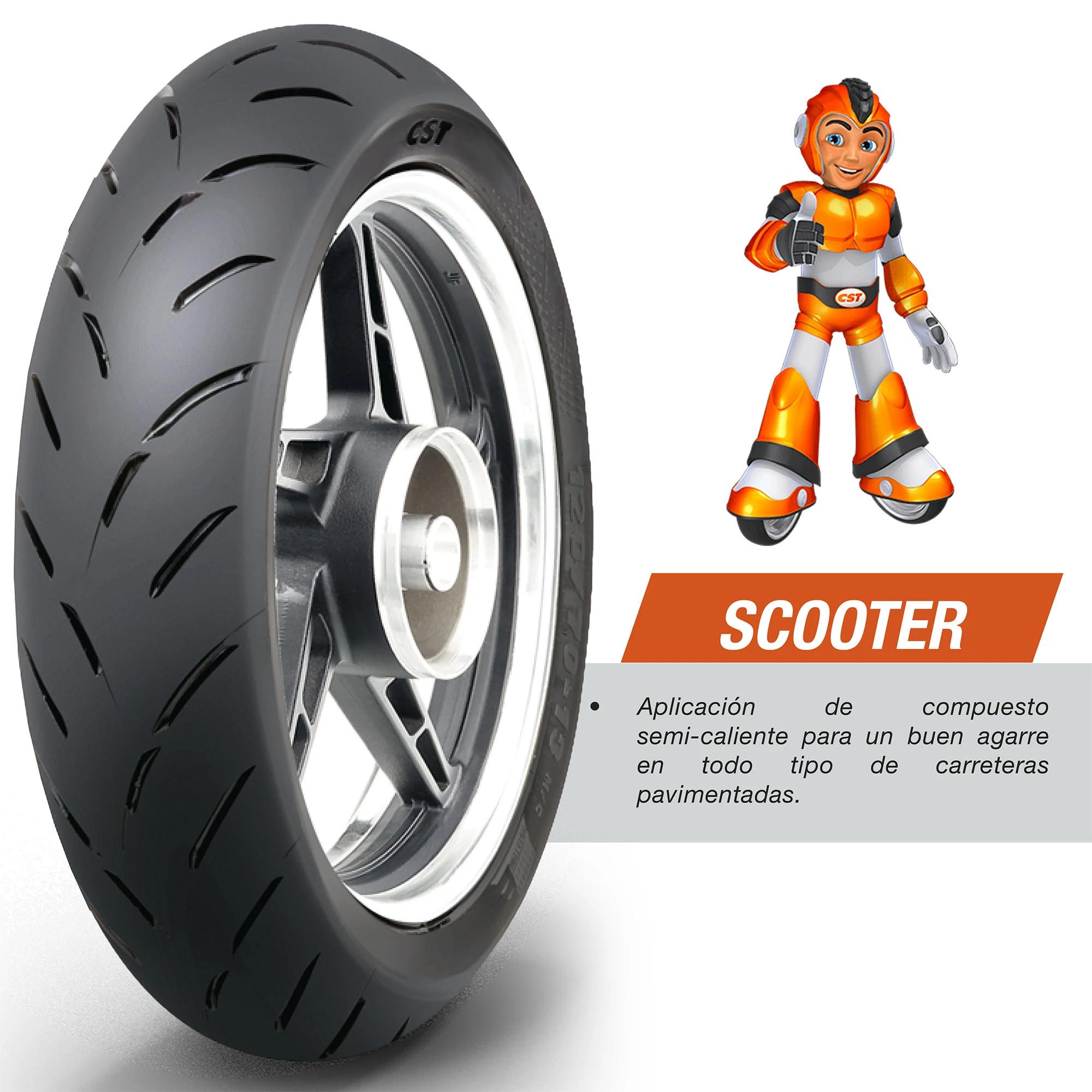 Llanta Moto Scooter 110/70-13 CST CM-TR 54L Sellomatic 3