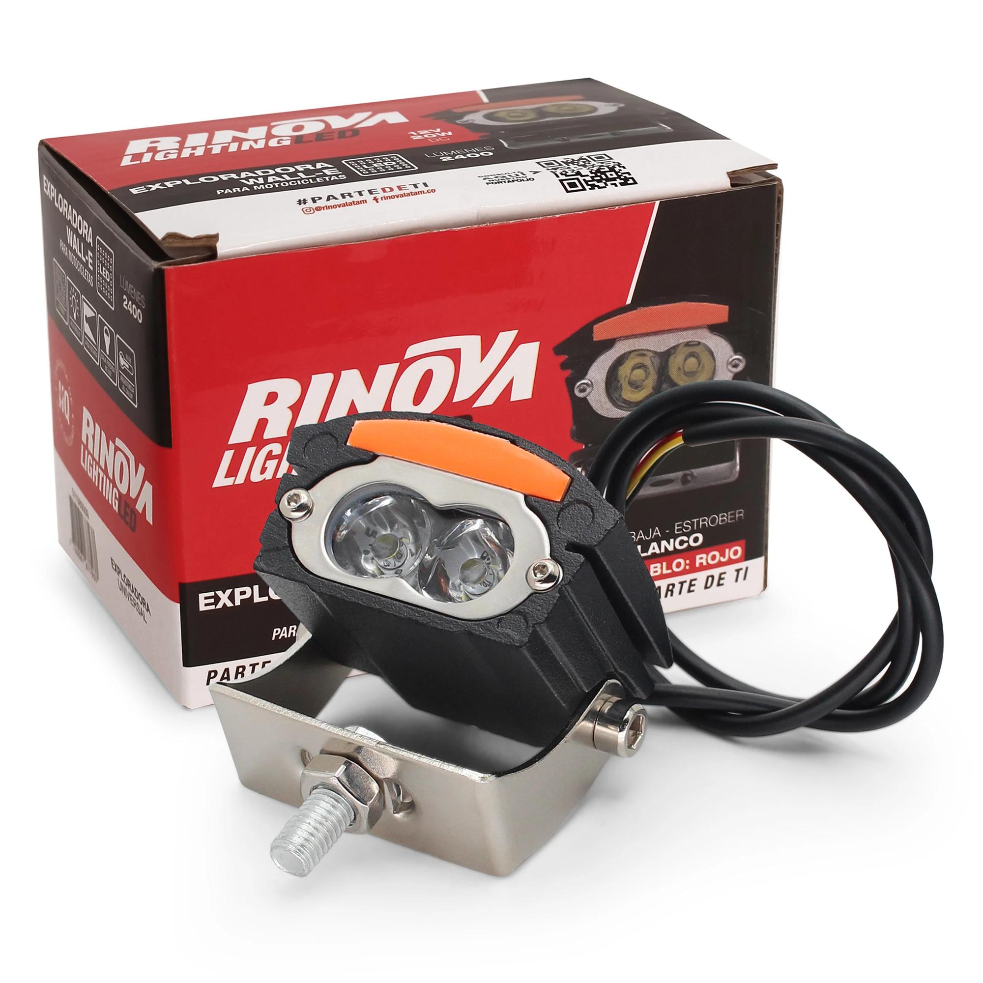Exploradora LED Tipo Wall-E para Moto 12V DC Luz Blanca 20W 2400 Lúmenes 3