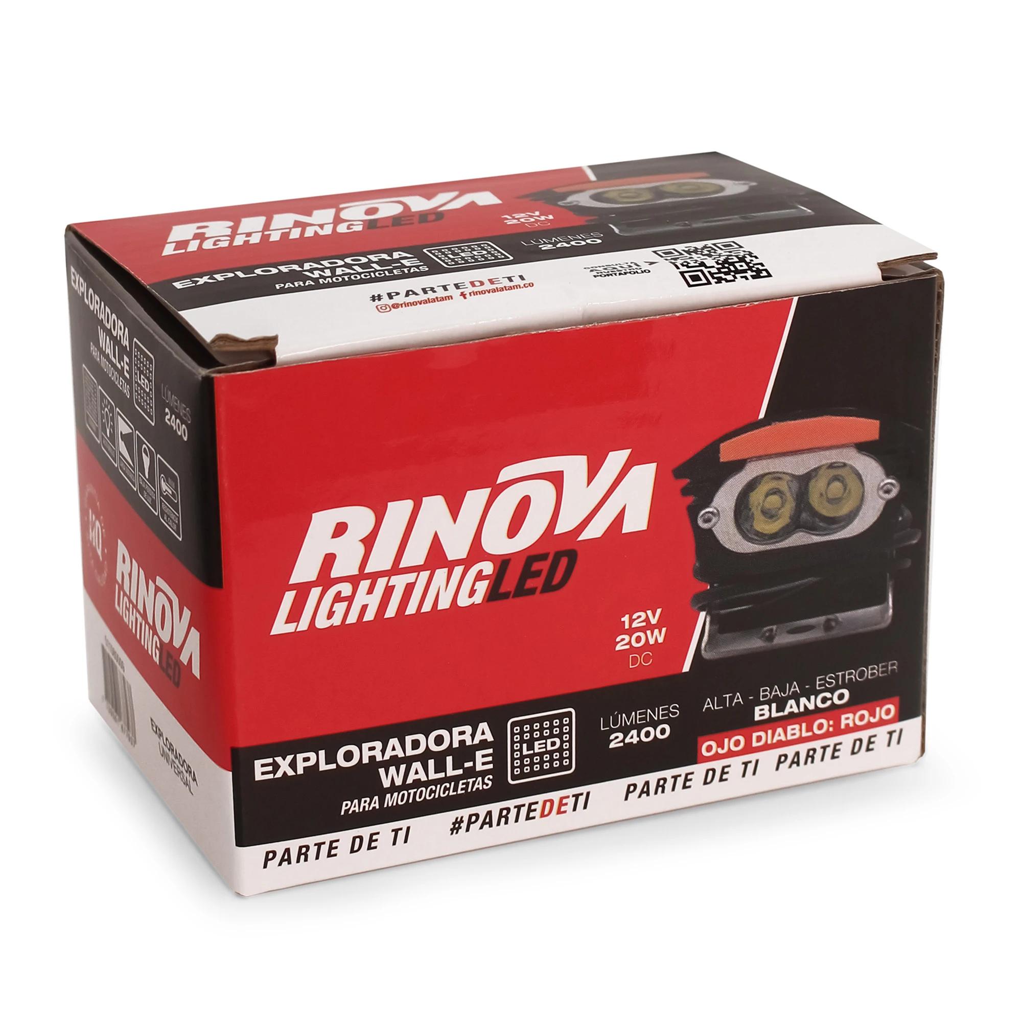 Exploradora LED Tipo Wall-E para Moto 12V DC Luz Blanca 20W 2400 Lúmenes 5