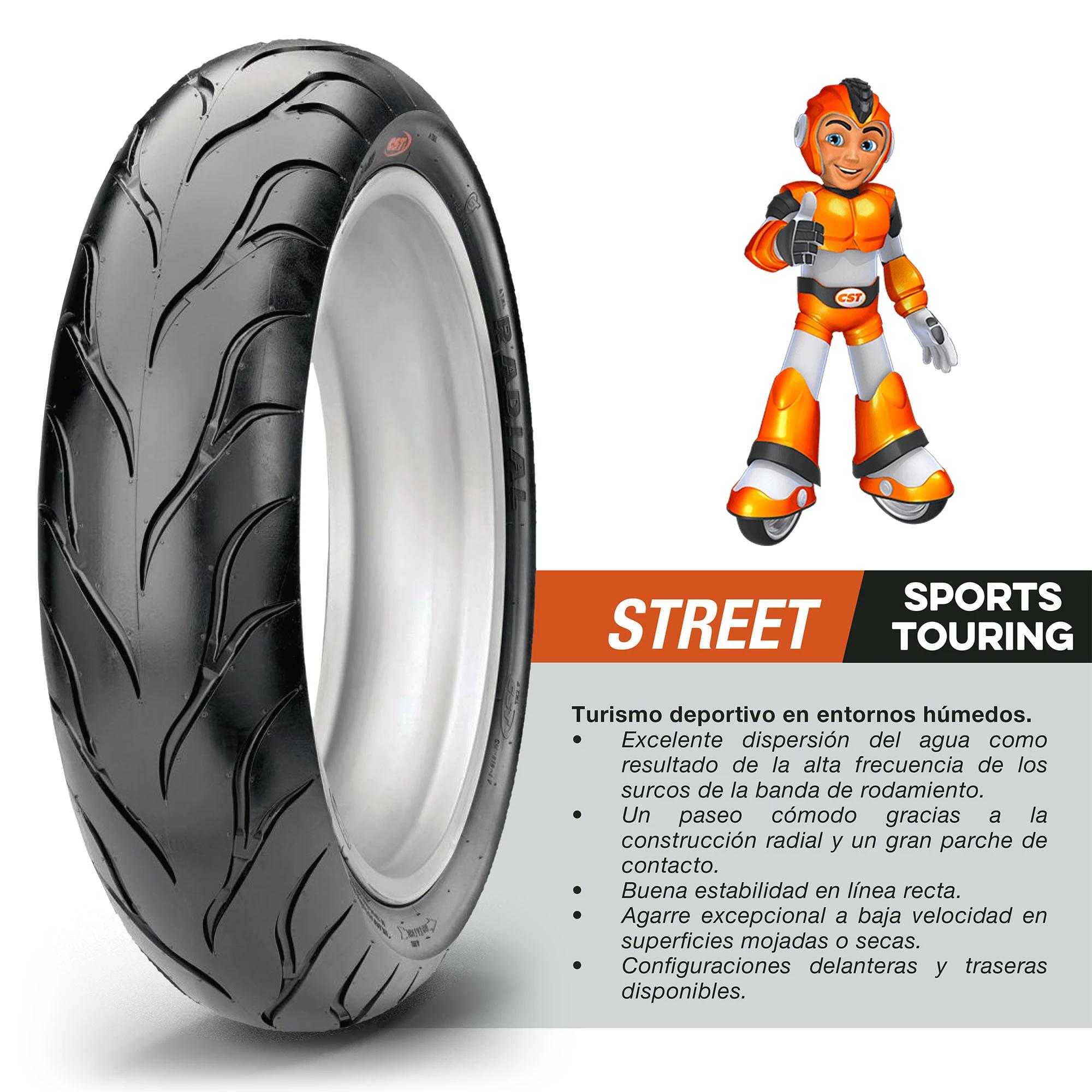 Llanta 150/60R17 CST CM616 TL 66H Trasera para Moto 4
