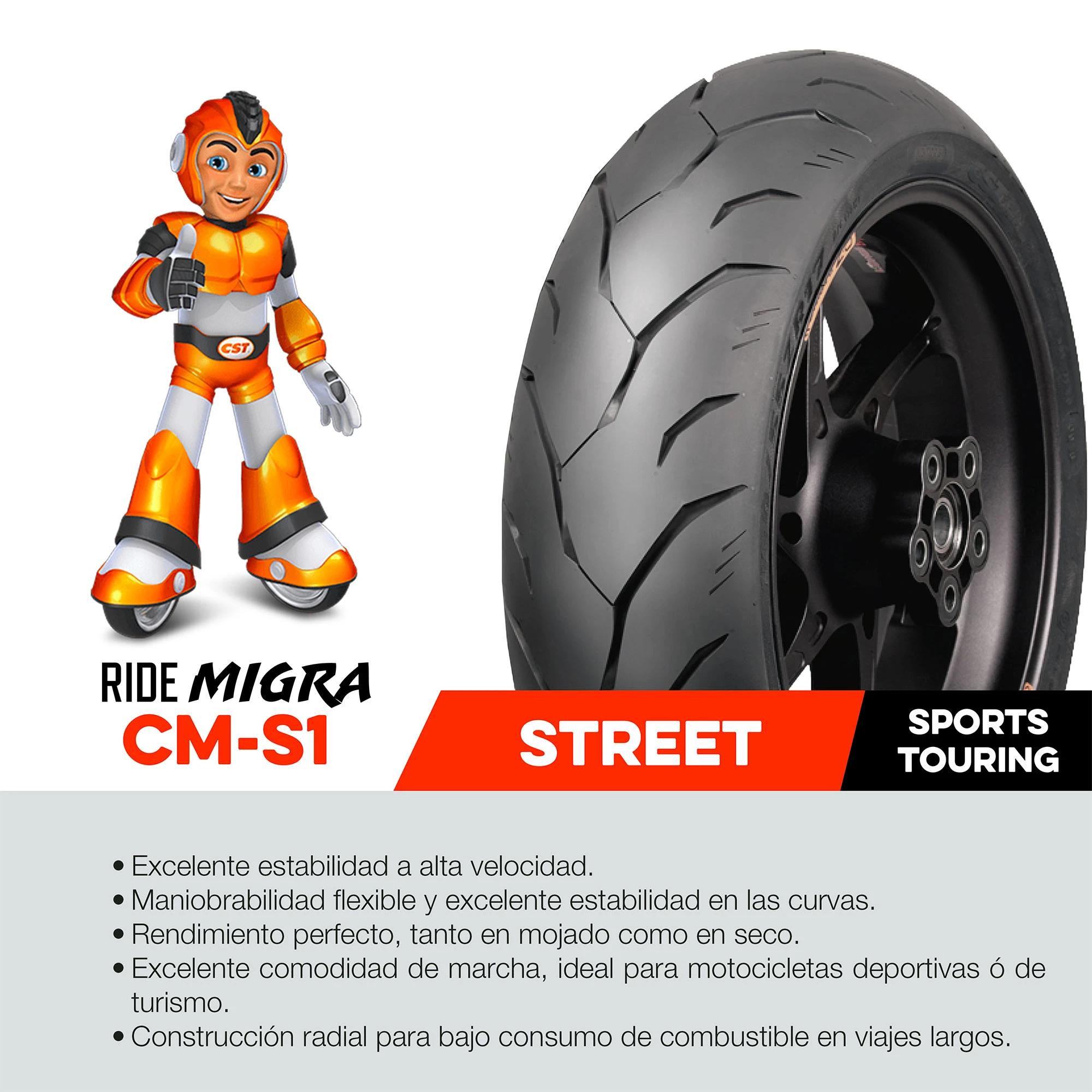 Llanta 190/55ZR17 CST RideMigra CM-S1 TL 75W Trasera 4
