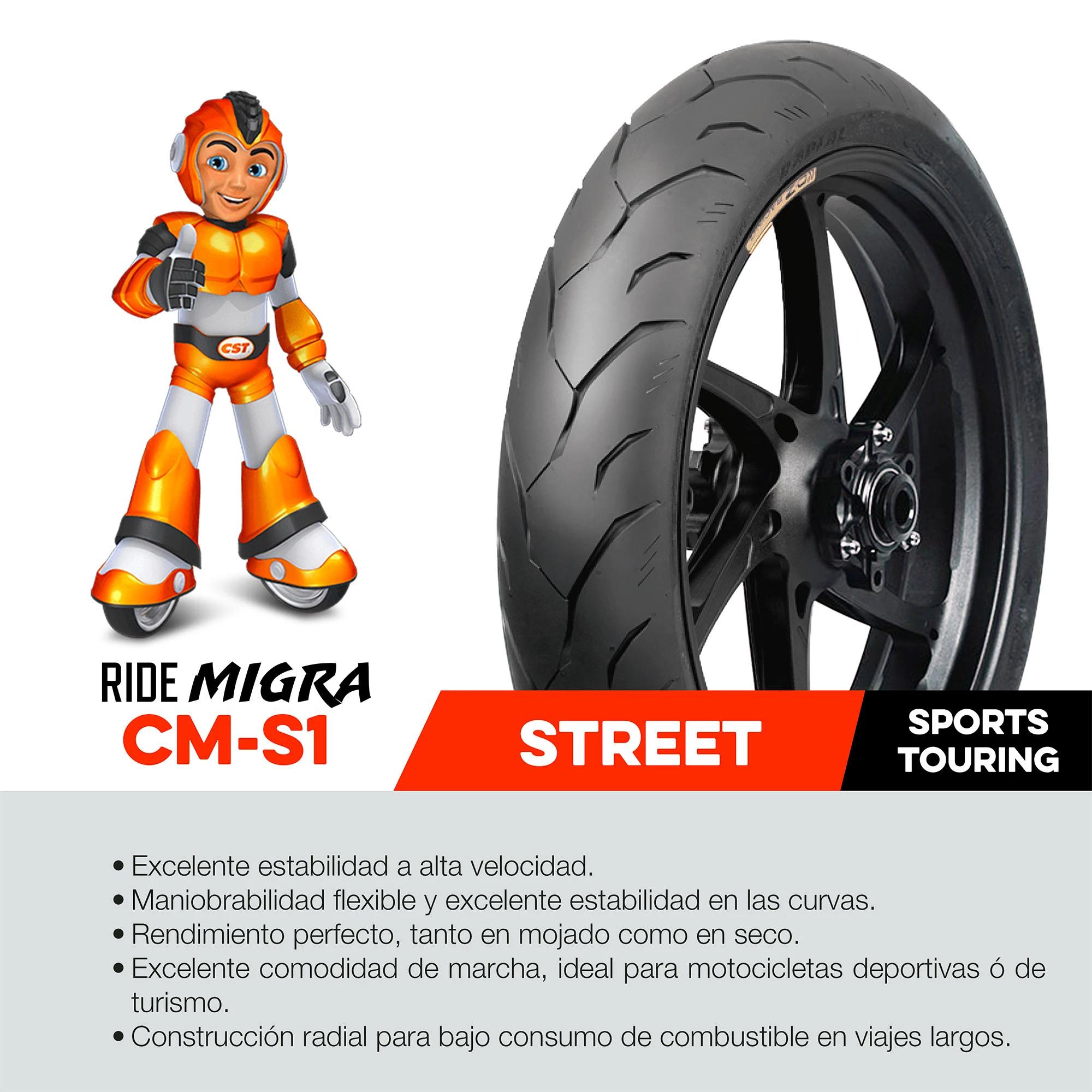 Llanta delantera 120/70ZR17 CST CM-S1 RideMigra TL 58W 4