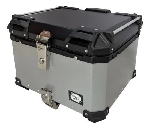Baul Maletero Sm 45 Litros Espaldar Base Aluminio Tipo Dr1 Plateado