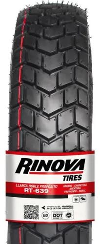 Llanta Doble Propósito 90/90-21 Rt-639 Con Cámara 60l Rinova